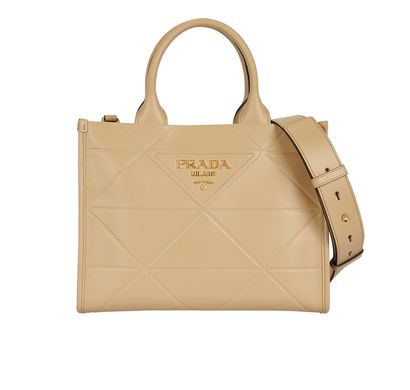 Small Symbole Topstitch Tote, &pound;1,500, Handbags, Beige, Leather, Front view